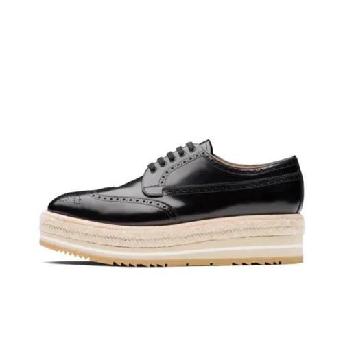 PRADA Fumé Platform Shoes Men's Black