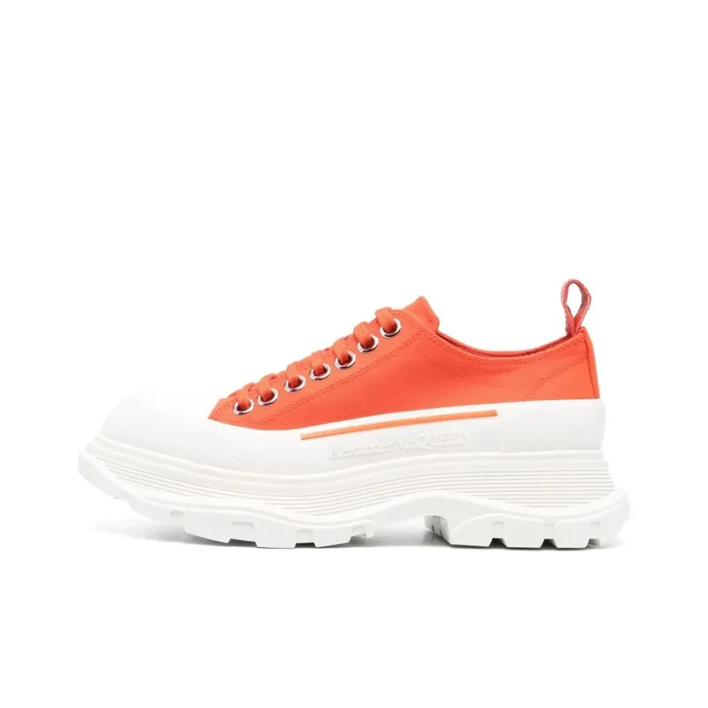 Alexander McQueen Tread Slick Low-Top Sneaker Orange White Women's-0