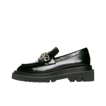 Pinkpunkplank Neighbor Street Flower Lady Loafers Women's Black