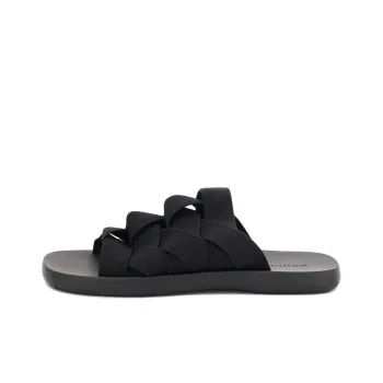 Bottega Veneta Intrecciato Elastic Slides Black