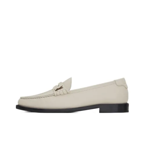 SAINT LAURENT Logo-plaque Loafers