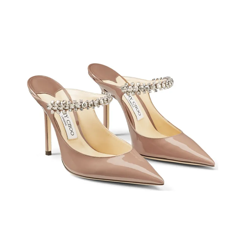 Jimmy Choo Bing 100mm Crystal-embellished Mules-2