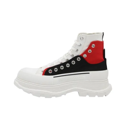 Alexander McQueen Tread Slick Martin Boots Men High-Top White/Black/Red