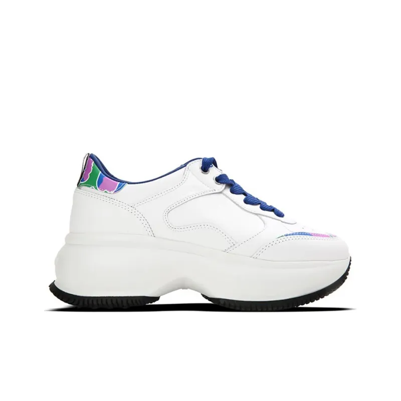 HOGAN Maxi I Active Low Top Platform Shoes Women's White-1