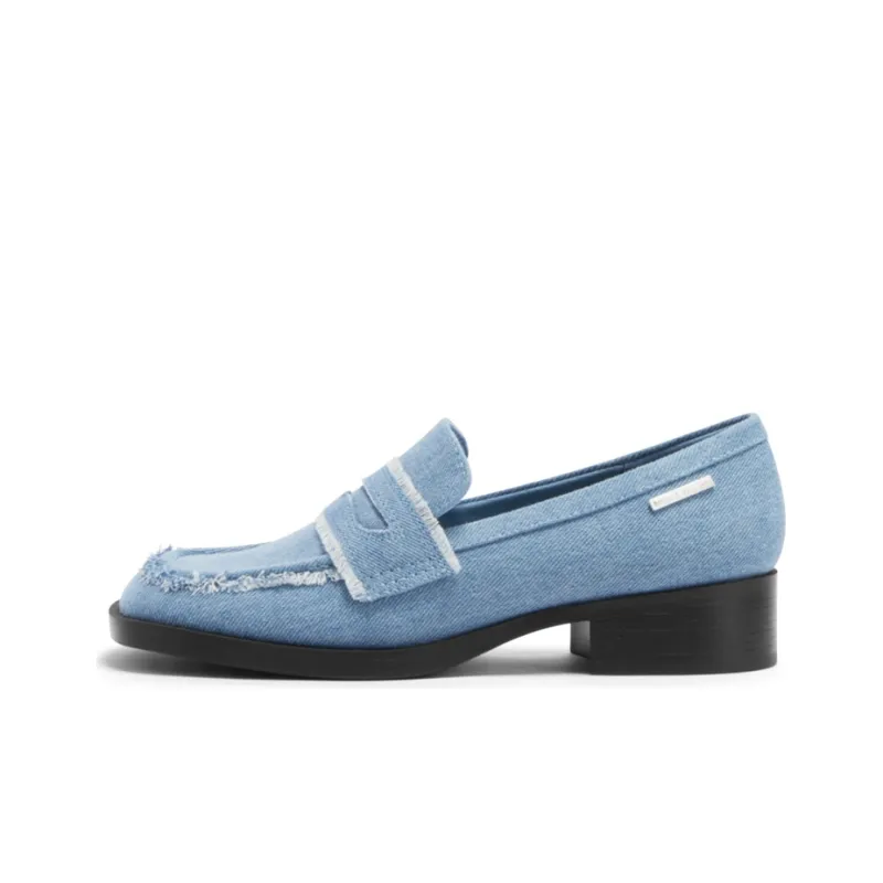 CHARLES&KEITH Loafers Women's Black/BLACK TEXTURED Black Textured/Light Blue Light Blue/Beige-6