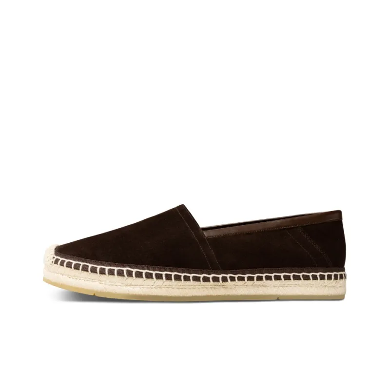 THOM WILLS Velvet Slip on Loafers Shoes Casual Shoes Men's Dark Coffee-0