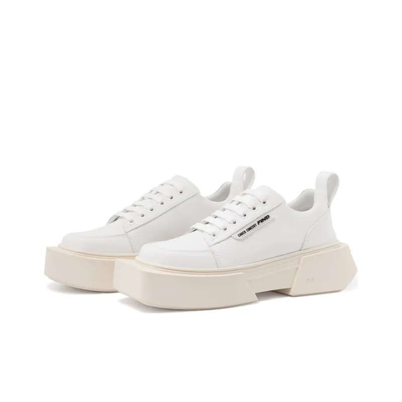 CHOCO CONCERT FIND Low Top Platform Shoes Unisex Ecru-1
