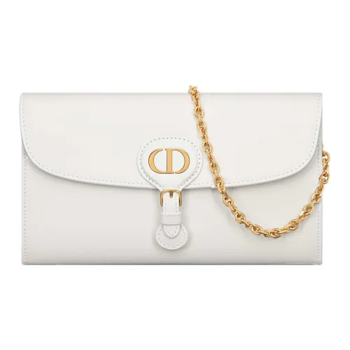 DIOR Bobby Smooth Finish Cow Leather Handheld Shoulder Bag Crossbody Bag Women's Milk White