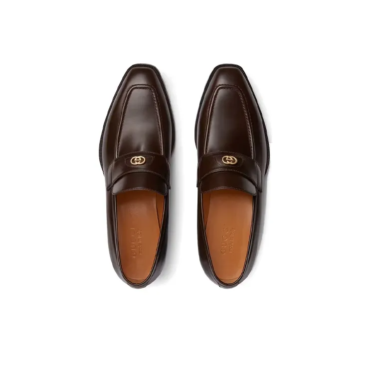 GUCCI Interlocking Casual Shoes Men's Tan-2