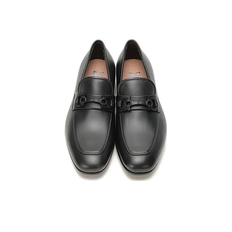 FERRAGAMO GANCINI Ornament Dress Shoes Men's Black-3