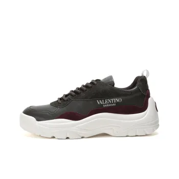 Valentino Low Top Platform Shoes Men's Olive Green