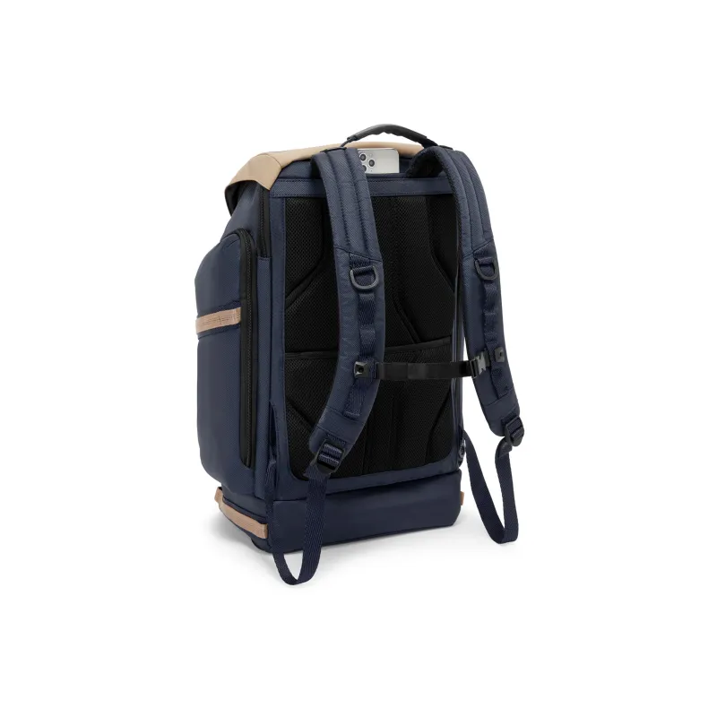 TUMI Nylon Backpack Men's Blue & Brown-5