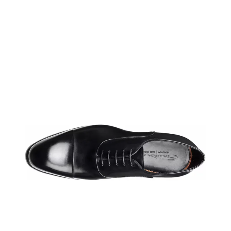 Santoni Round Toe Slip On Oxford Shoes-3