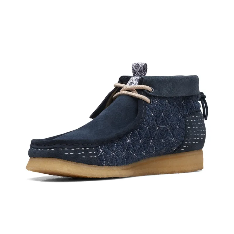 clarks Originals Wallabee Boot Navy Shashiko-2