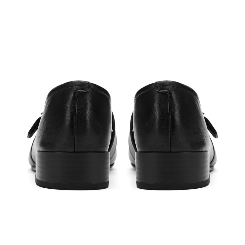Clarks Block Heel Mary Jane Shoes Women's Black-2