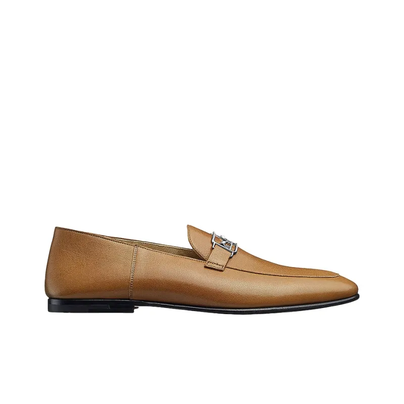 HERMES Tenor Casual Shoes Men's Brown-1
