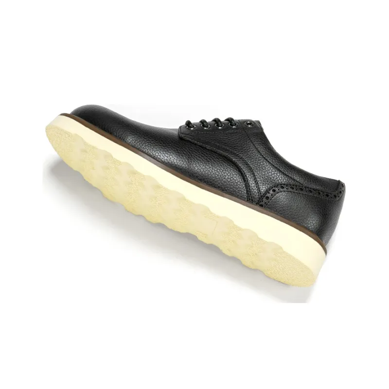 LEAVELAND Men's Casual Shoes Men Low Top Black/Brown-4