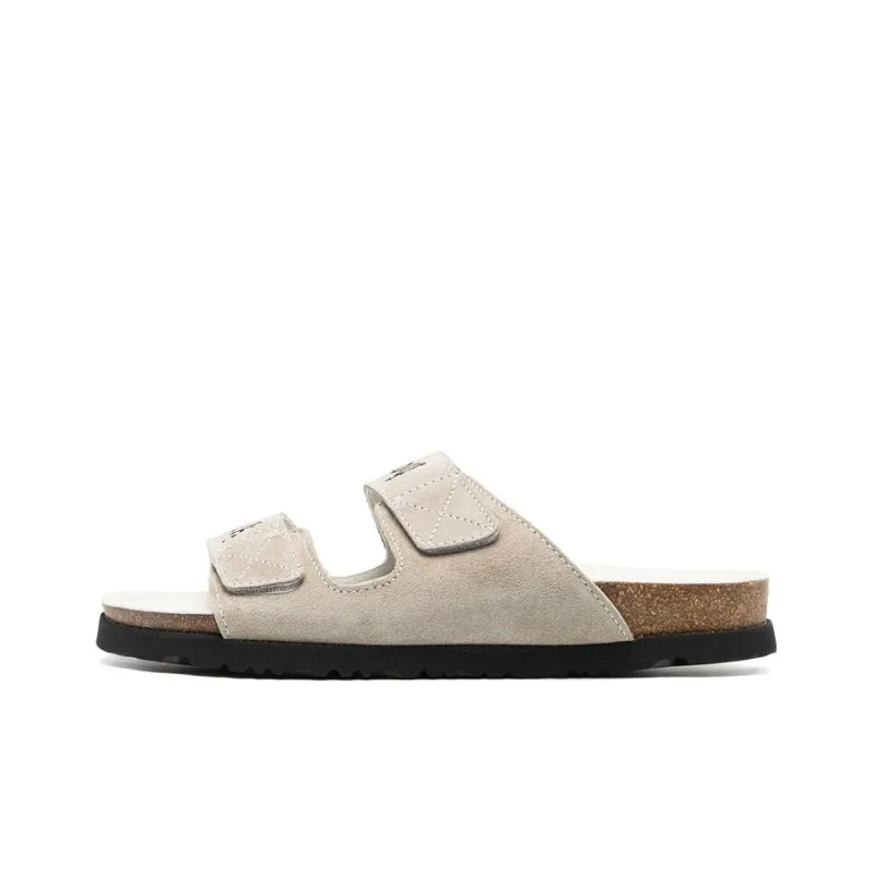 PALM ANGELS Logo Print Slide Sandals White-0