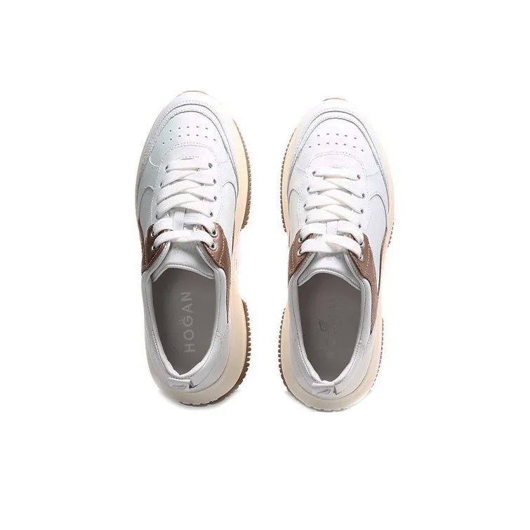 HOGAN Maxi I Active Low-Top Platform Shoes Women's White Gold-3