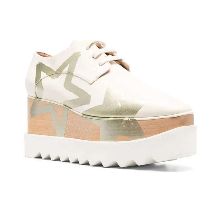 Stella McCartney Elyse Low Top Platform Shoes Women's White-1