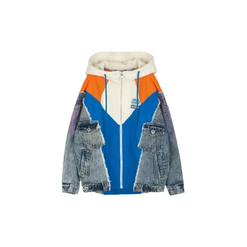 LALABOBO Denim Jackets Women's Light Blue/White