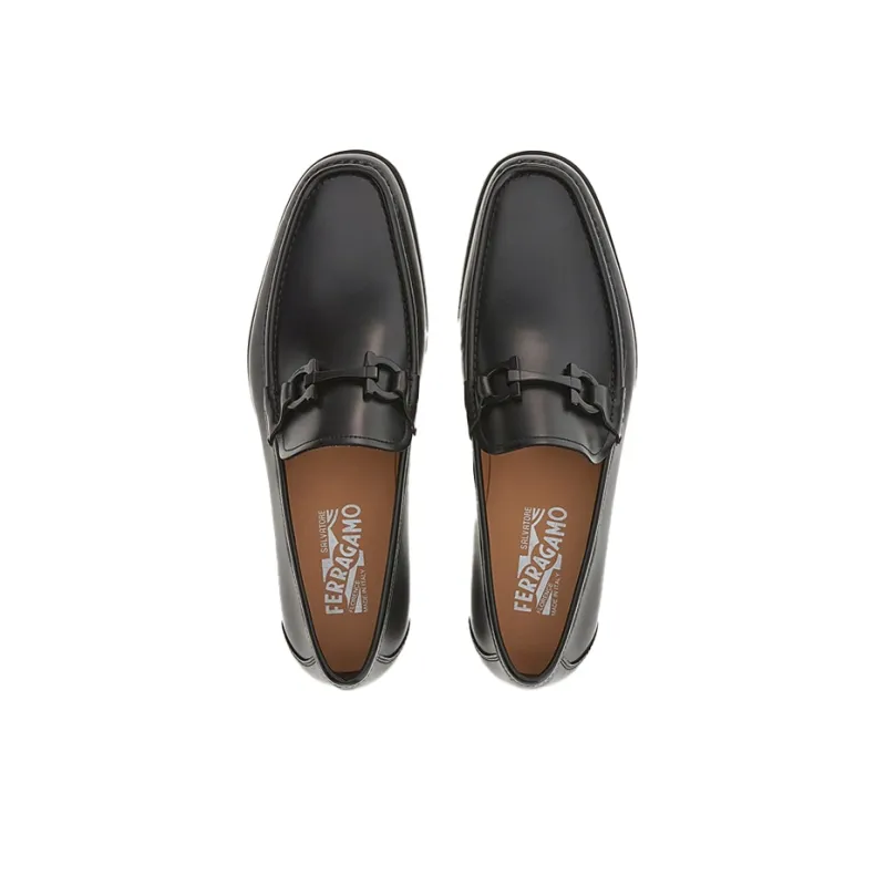 FERRAGAMO Gancini Plaque 35mm Leather Loafers-3