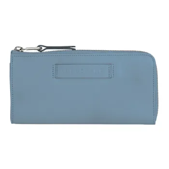 LONGCHAMP 3D Cow Leather Wallet Women's Blue