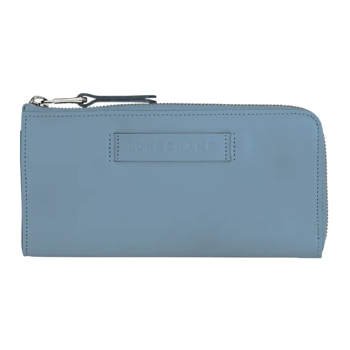 LONGCHAMP 3D Cow Leather Wallet Women's Blue-0