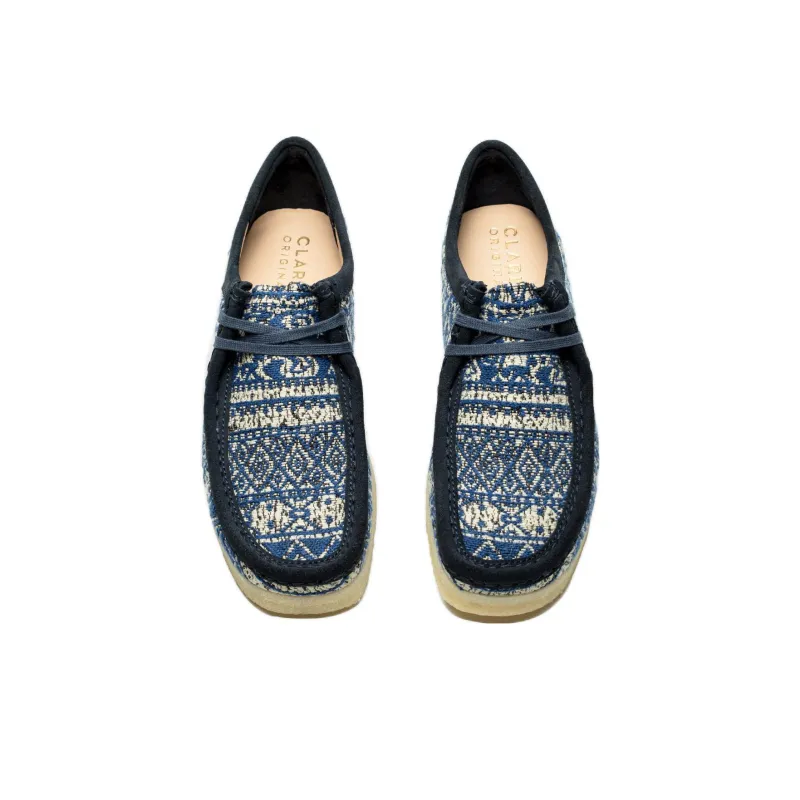 Clarks Originals Wallabee Boot Blue Fabric-2