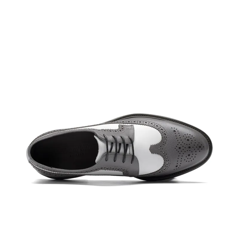 Anthony Miles Dress Shoes Men Low Top Gray White-3