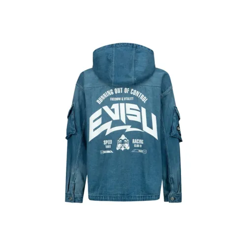 EVISU Jackets Men Denim Blue