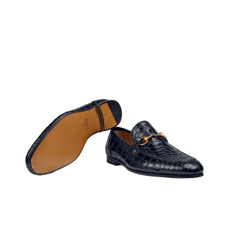 GUCCI Jordaan Loafers Men's Dark Blue-4
