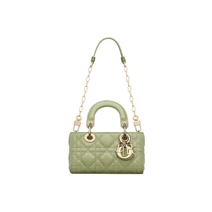 DIOR Lady D-JOY Sheepskin Daisie Bag Shoulder Bag Crossbody Bag Handbag Extra Mini Women's Dreamy Green-1