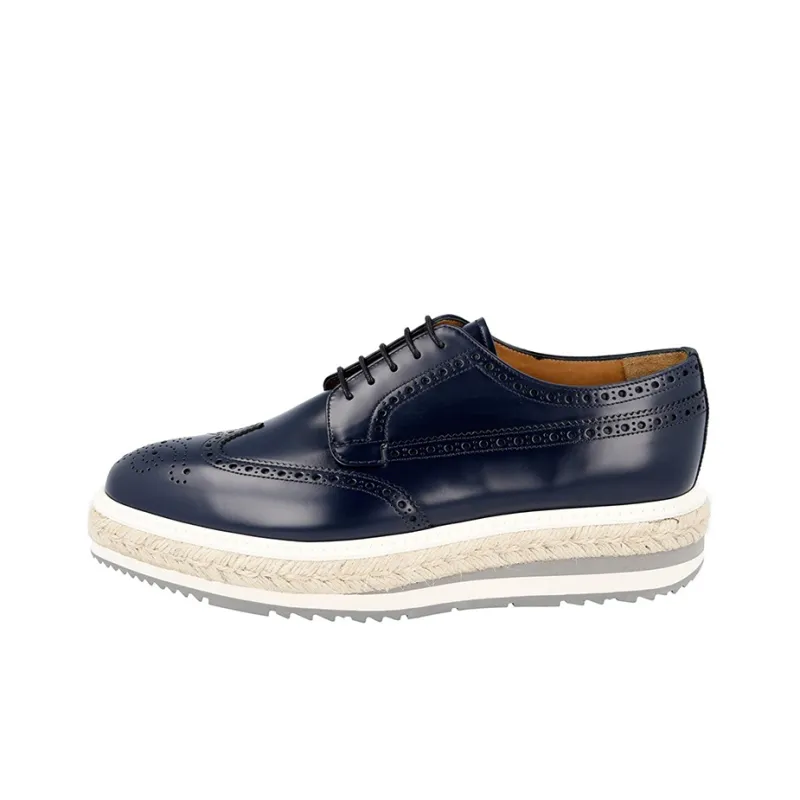 PRADA Platform Shoes Men's Dark Blue-0