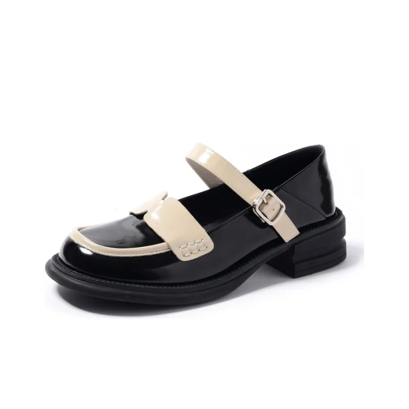 STEVE MADDEN Mary Jane Shoes Women's Low Top Black/Ecru-1