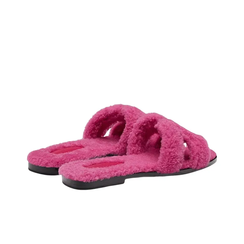 HERMES Oran Slide Slippers Women's Purple-3