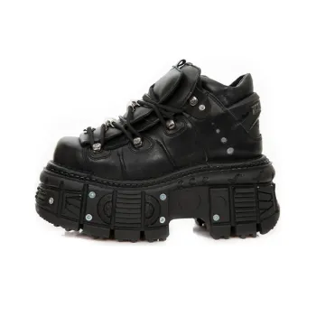 NEW ROCK Casual Shoes Unisex Low Top Black
