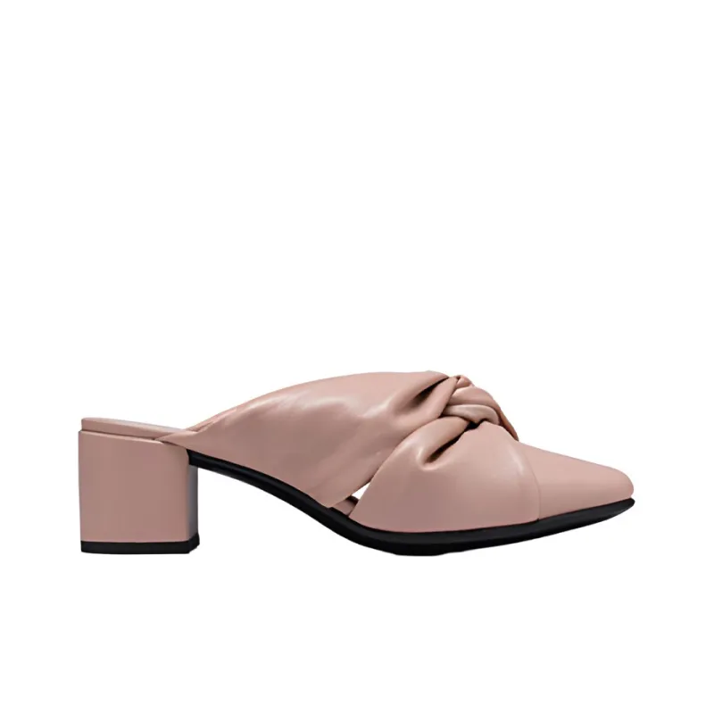 Ecco Block Heel Mid Low Heel Shoes Women's Tuscany Pink-1