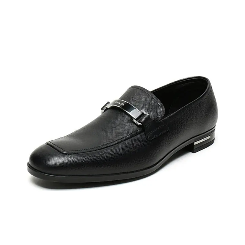 PRADA Casual Leather Shoes Men's Black-1