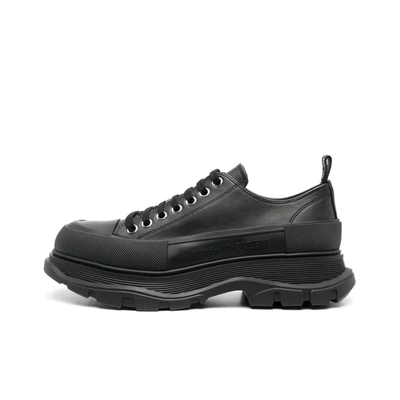 Alexander McQueen Tread Slick Canvas Sneakers 'All Black'-0