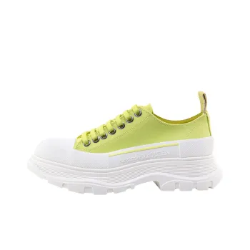 Alexander McQueen Tread Slick Low Lace Up Canvas Lime Green White Women's