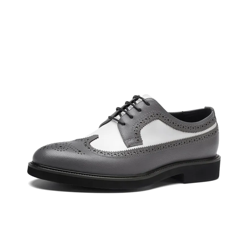Anthony Miles Dress Shoes Men Low Top Gray White-2