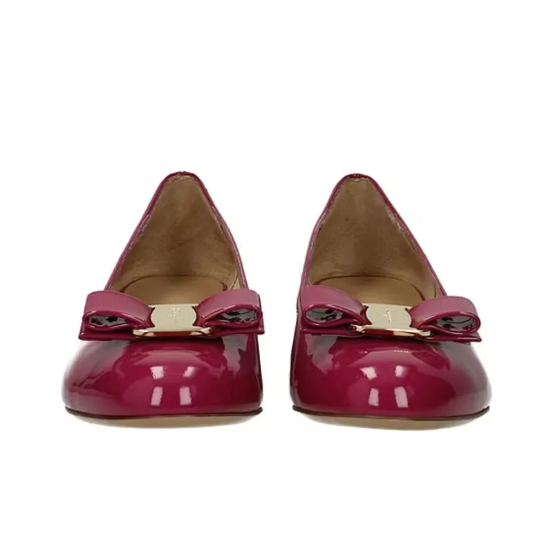 FERRAGAMO New Vara Patent Leather Pumps-3