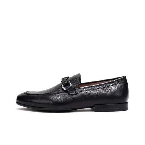 Ferragamo Barry Series Men's Casual Shoes Men Low-Top Black