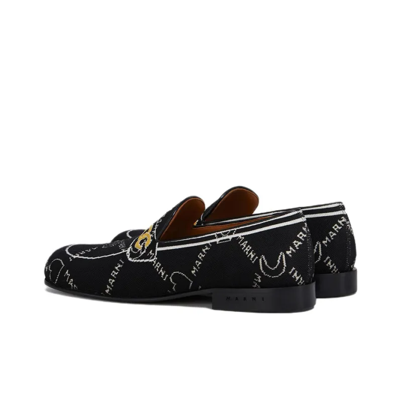 MARNI All-over Logo-jacquard Loafers-2