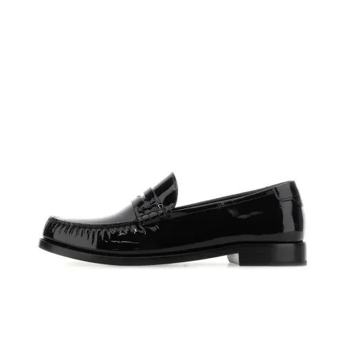 SAINT LAURENT High-shine Leather Loafers