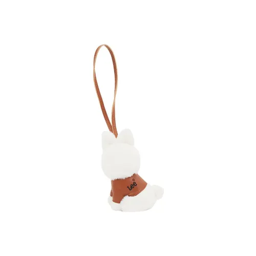 Lee Plush Pendant Bag Accessory Small Size Women's White With Caramel Brown