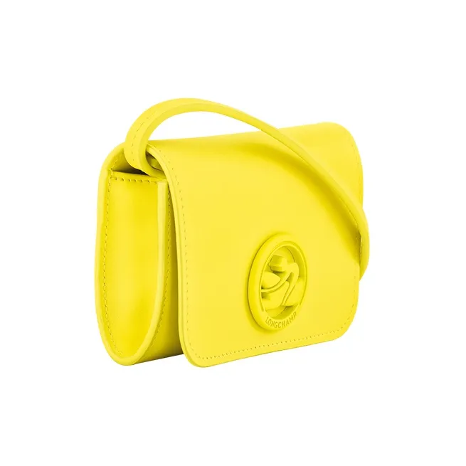 LONGCHAMP BOX TROT Calfskin One Shoulder Crossbody Coin Purse Women's Yellow-1