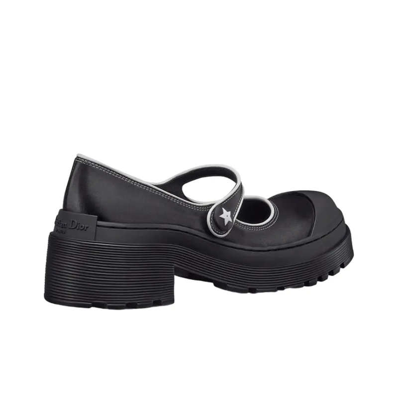 DIOR D Doll Chunky Heel Mary Jane Shoes Women's Black-3