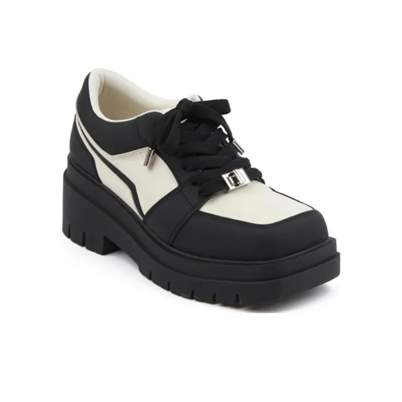CALVINLUO Platform Shoes Unisex Black White-2